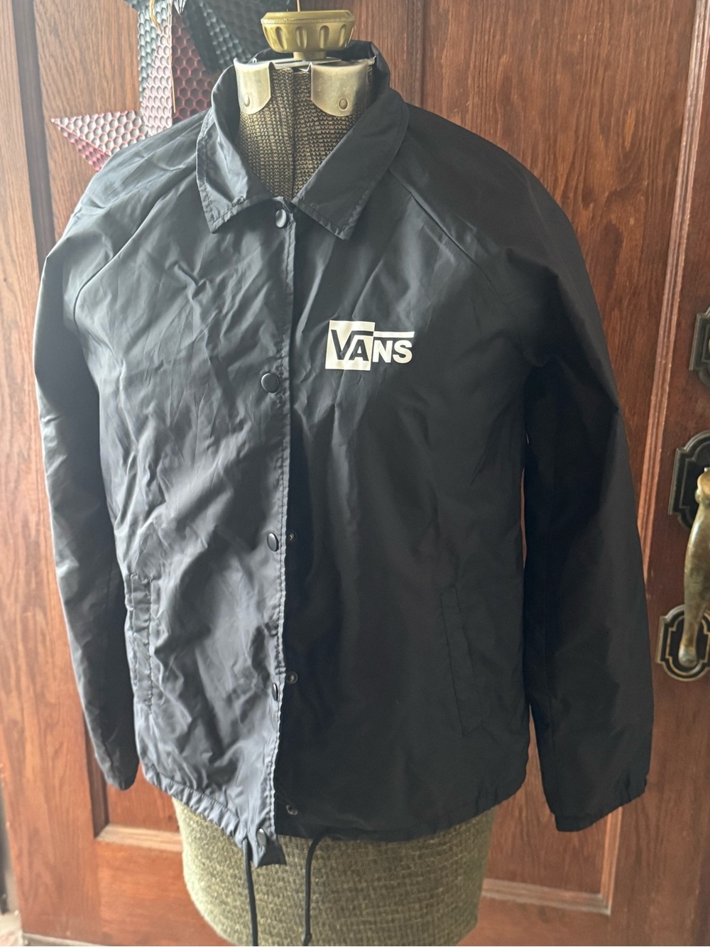 Vans Women’s Black Logo Track/Rain Windbreaker Jacket